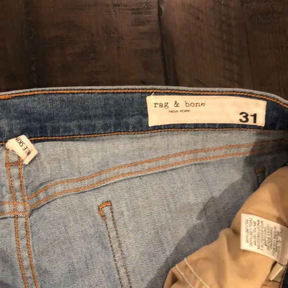 RAG & Bone Ankle Skinny Raw Hem Mid Rise Lighter Blue Denim Size 31 Soft Jeans - Picture 12 of 16